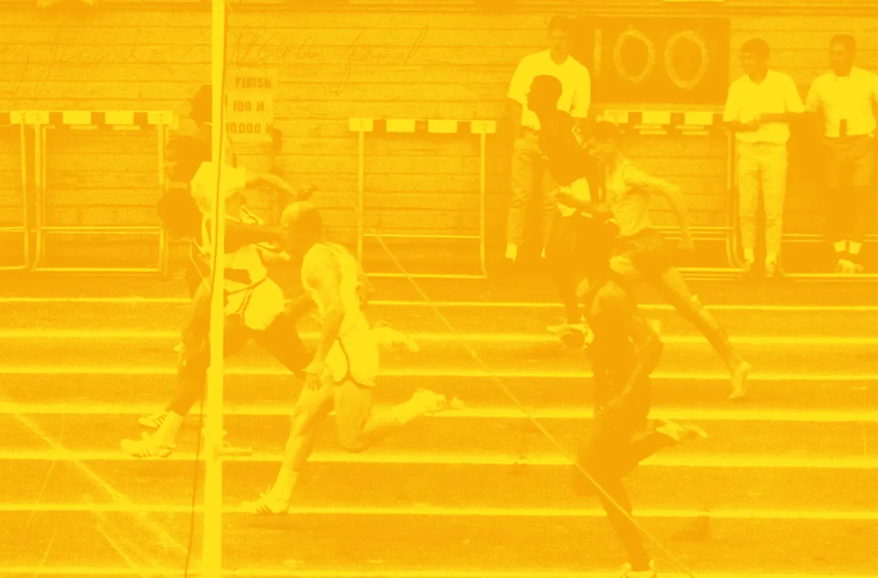 Athletes crossing the finish line